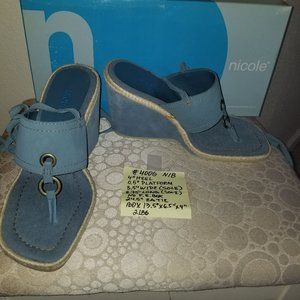 #4006 NIB Nicole Blue Suede Lace up Espadrile 7.5M